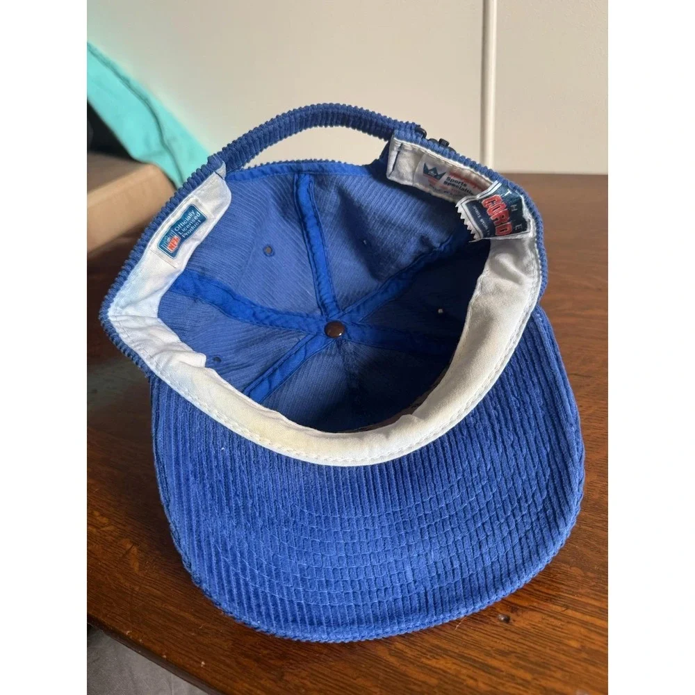 VTG Indianapolis Colts Hat Corduroy Script One Size Blue NFL‎ Sports Specialties